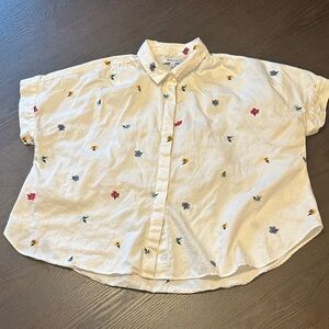 Women's Floral Madewell Embroidered Blouse - Cream